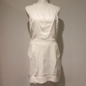 Line & Dot Fitted Sleeveless High Neck Mini Dress